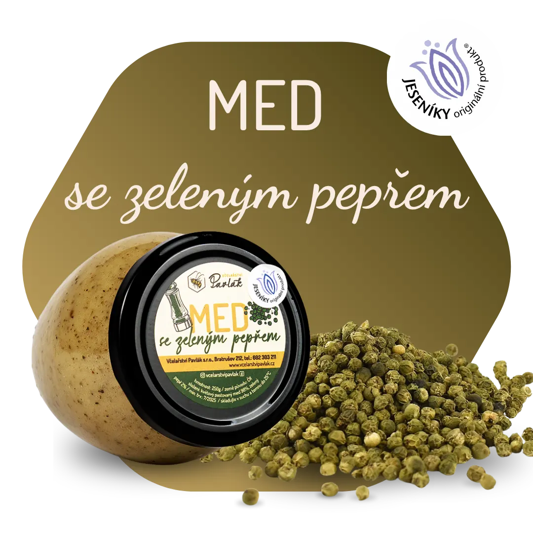 Med se zeleným pepřem